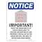 Signmission OSHA Notice, 5" Height, Important Once The Sign With Symbol, 5" X 3.5", Portrait OS-NS-D-35-V-13651 - alternate 1